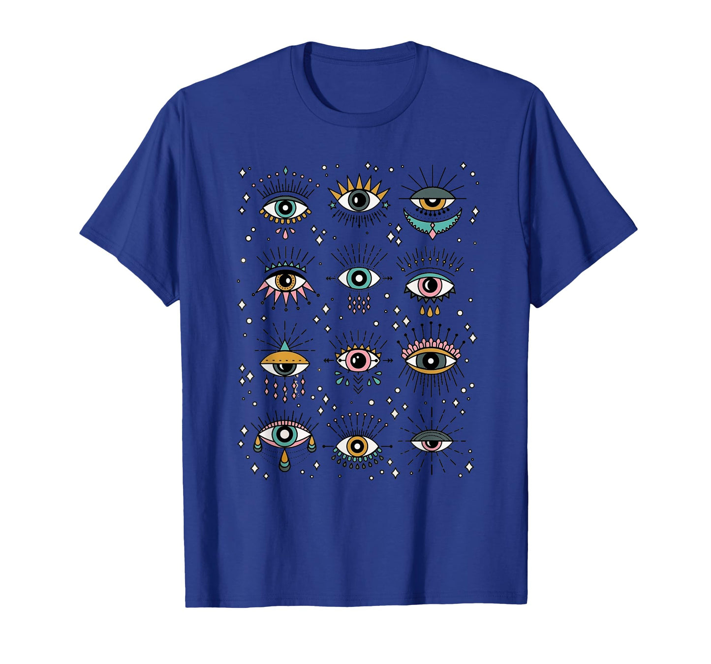 Colorful Squint And Closed Evil Eye Eyelashes Nazar Mati T-Shirt