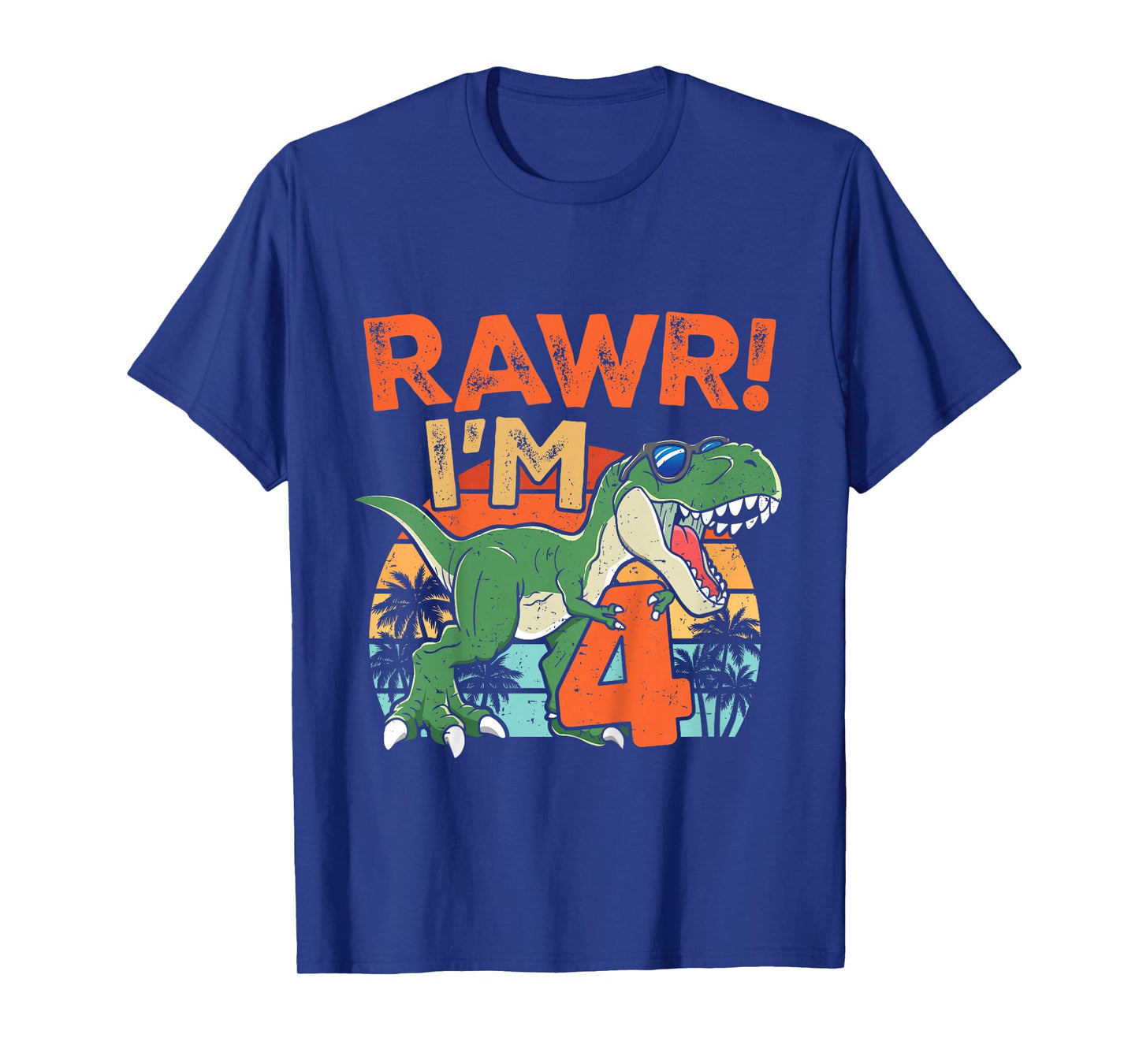 Rawr I'm Four Rex 4th Birthday Fourth Dinosaur 4 Year Old T-Shirt