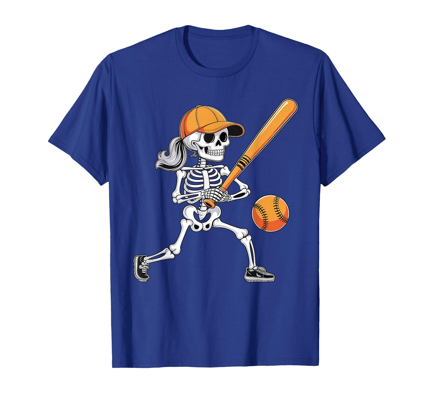 Skeleton Play Softball Halloween Costume for Men Boys Kids T-Shirt