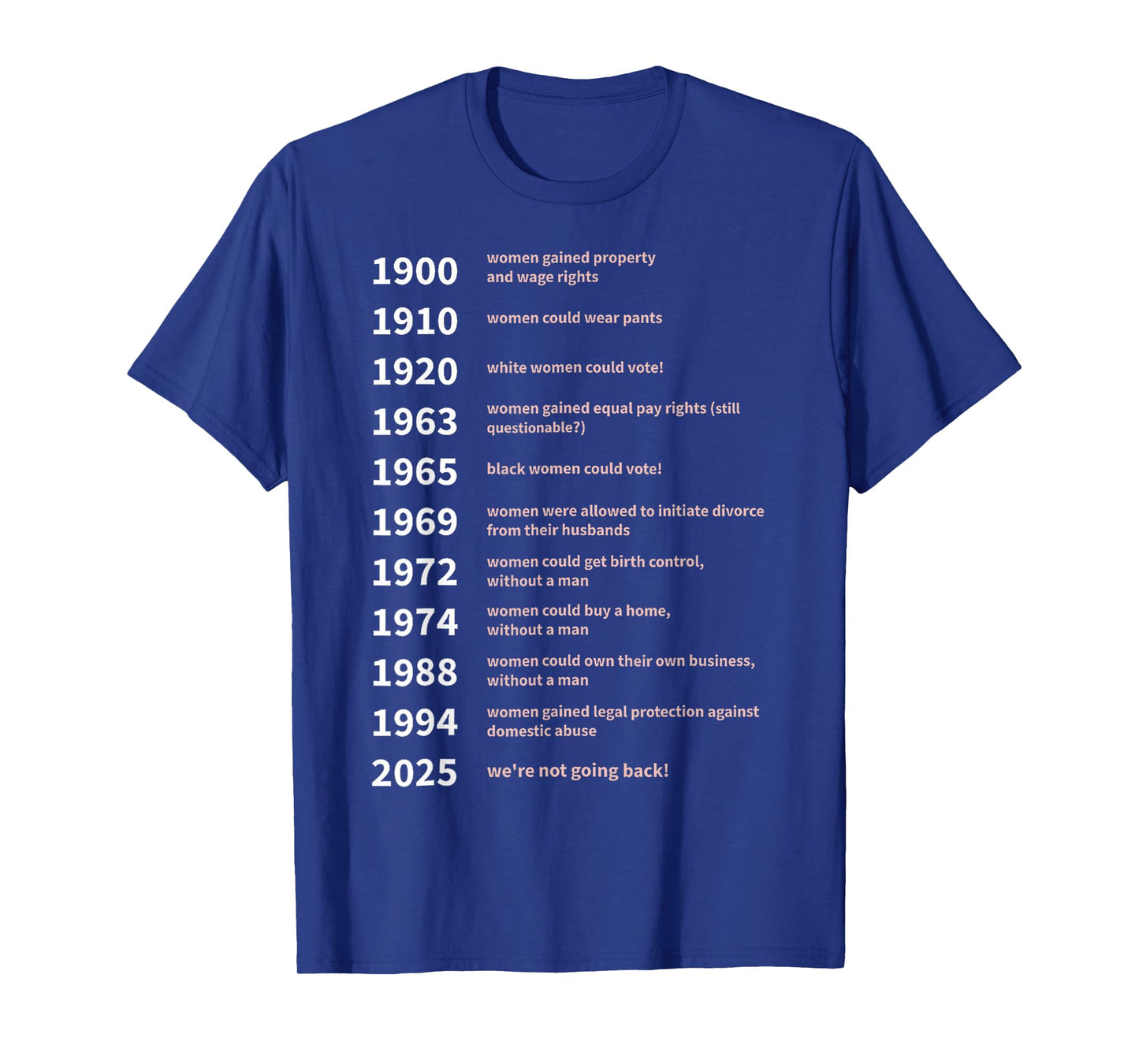Women's Rights Gained by Date - Women Rights T-Shirt