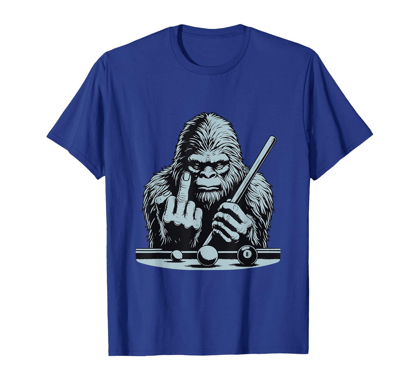 Funny Retro Bigfoot Sasquatch Billiards Bassquatch Pool T-Shirt