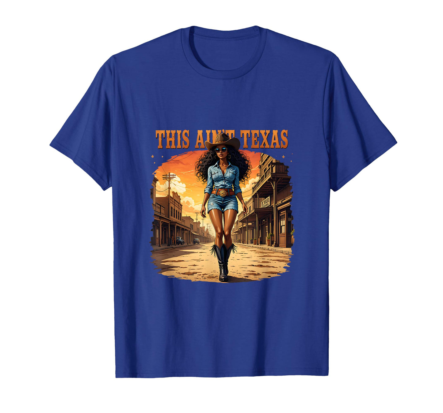 Melanin This Ain’t Texas African American Cowgirl Western T-Shirt