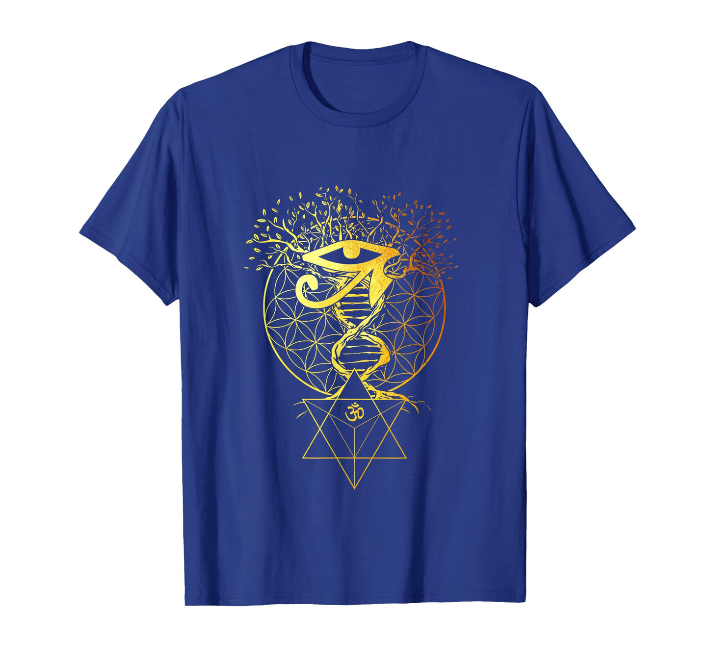 Merkabah Flower of Life Om Eye of Horus Sacred Geometry T-Shirt