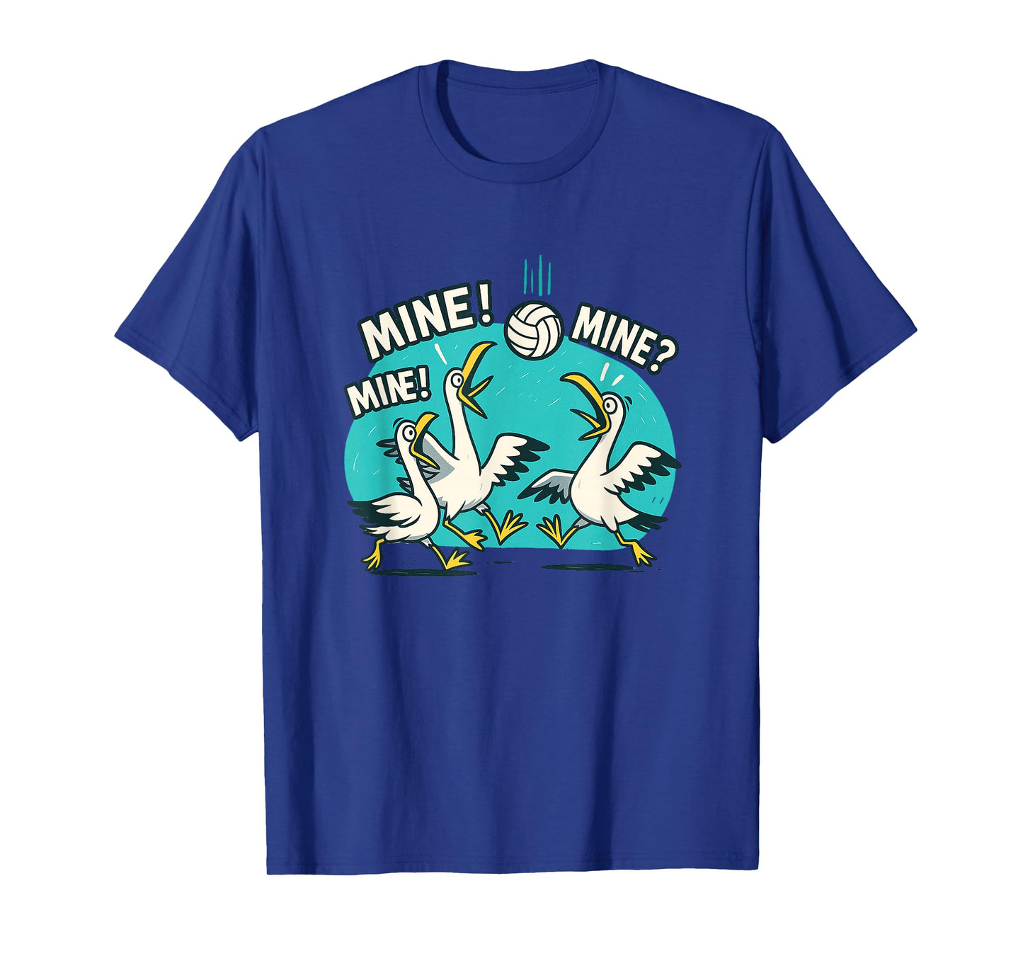 Funny Bird Playing Volleyball Seagull Albatross T-Shirt