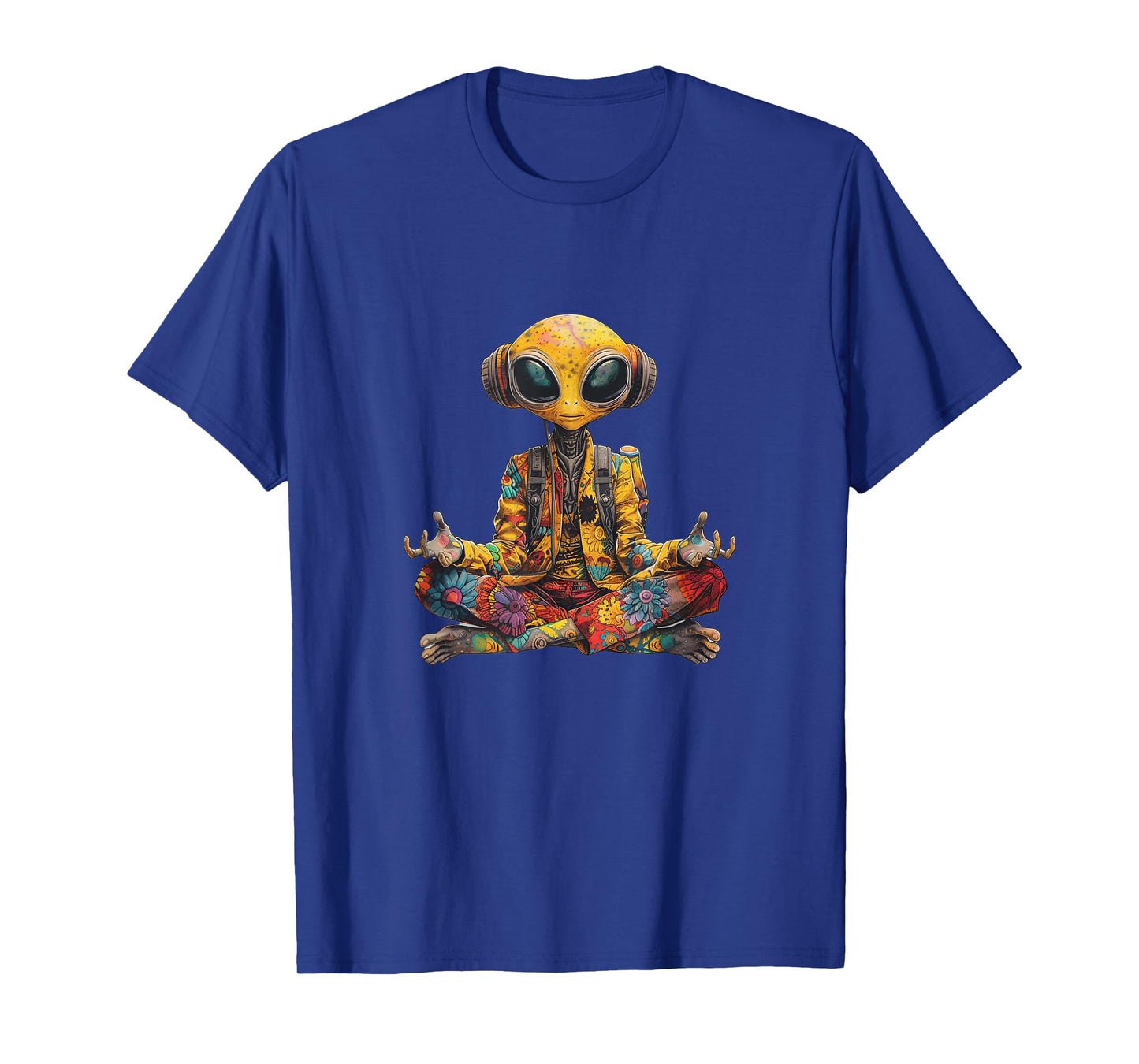 Funny Yoga Meditation Hippie Alien Tie-Dye Peace 70s Groovy T-Shirt