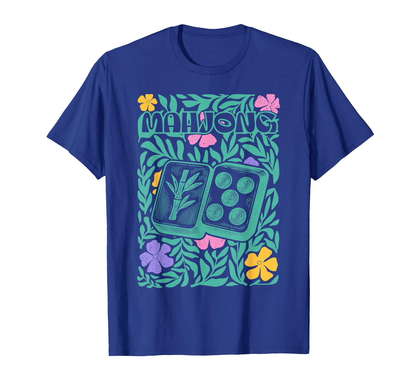 Boho Floral Mahjong Player Matching Mahjong Club Game Set T-Shirt