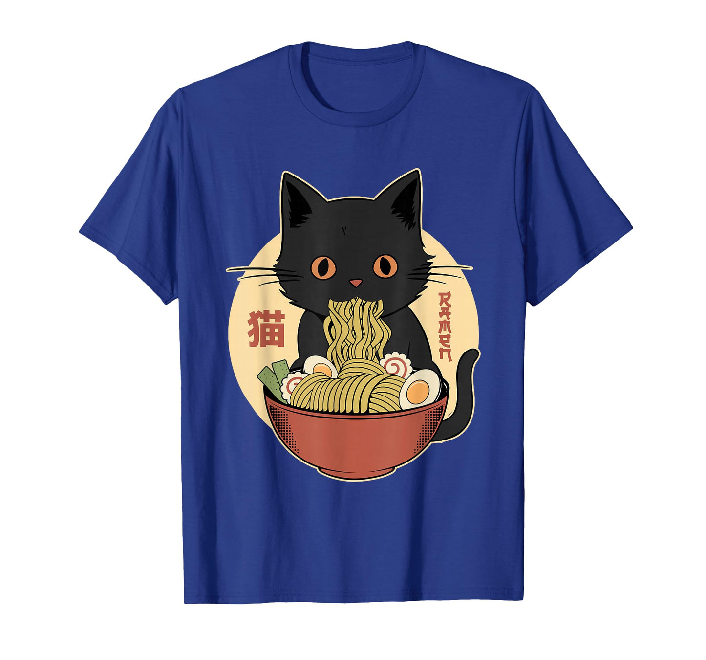 Cat Ramen Funny Graphic Tees Japanese Kawaii Cat Anime T-Shirt