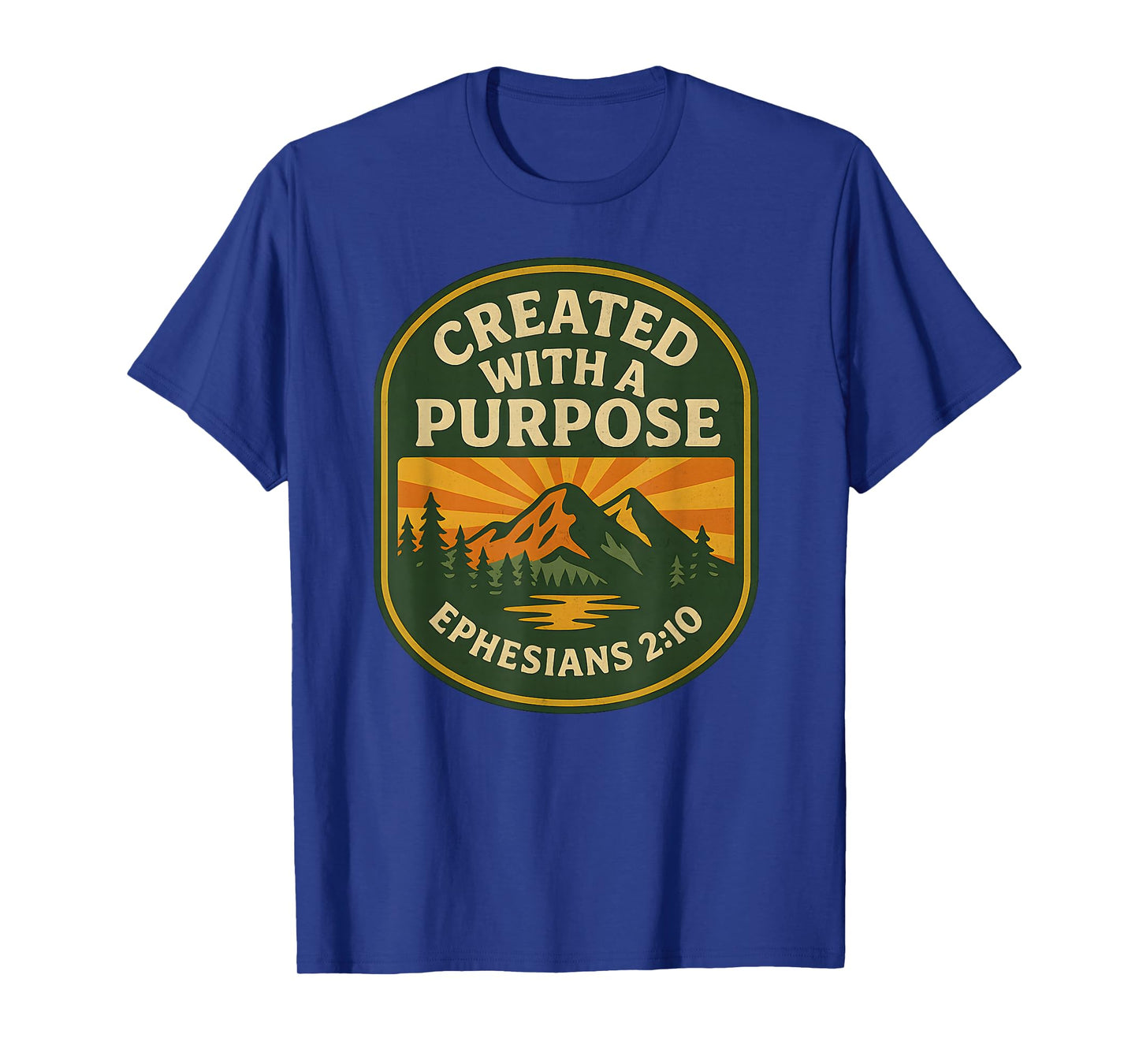 Retro Created with A Purpose Ephesians 2 10 Bible Verse T-Shirt
