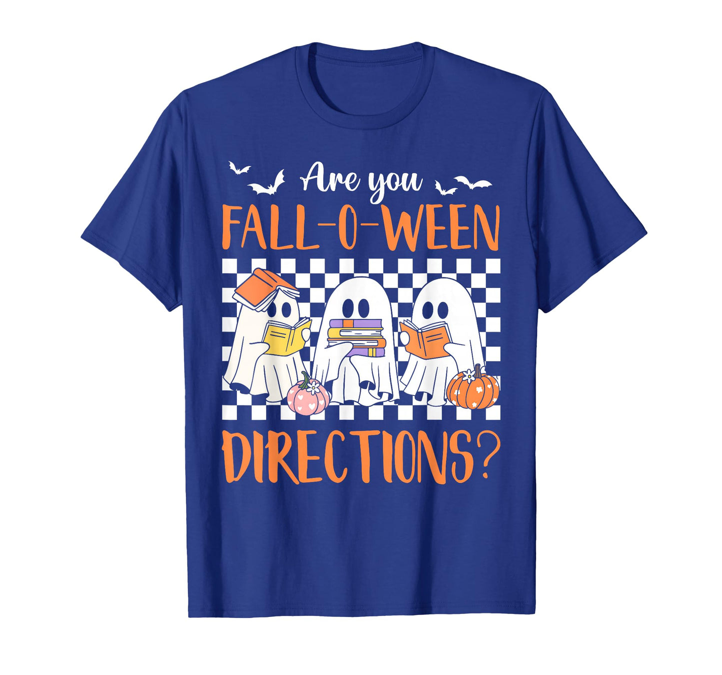 Retro are You Fall O Ween Directions Teacher Halloween Ghost T-Shirt