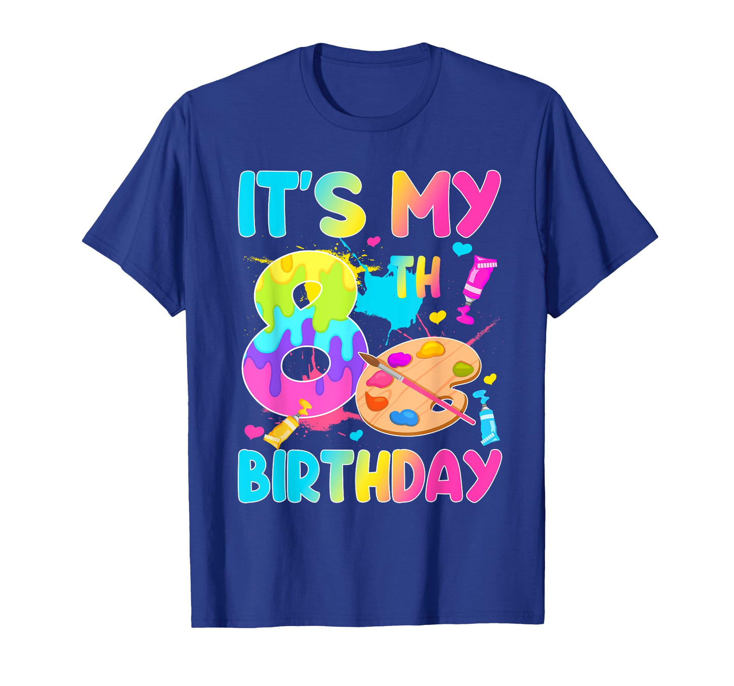 It's My 8th Birthday Painting Art Theme 8 Year Old Artist T-Shirt