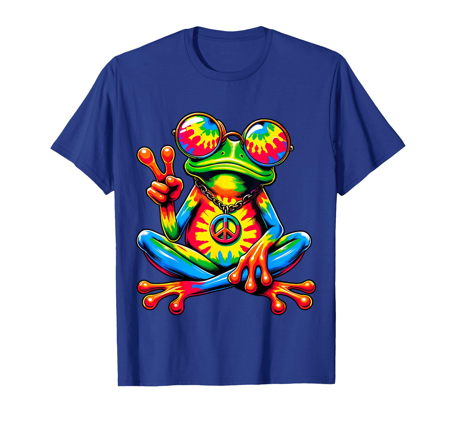Tie-Dye Peace Frog Peace Sign Hippie T-Shirt
