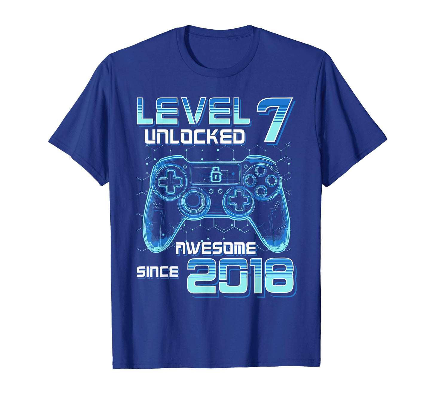 Level 7 Unlocked Video Game Party 7th Birthday Gamer Boys T-Shirt