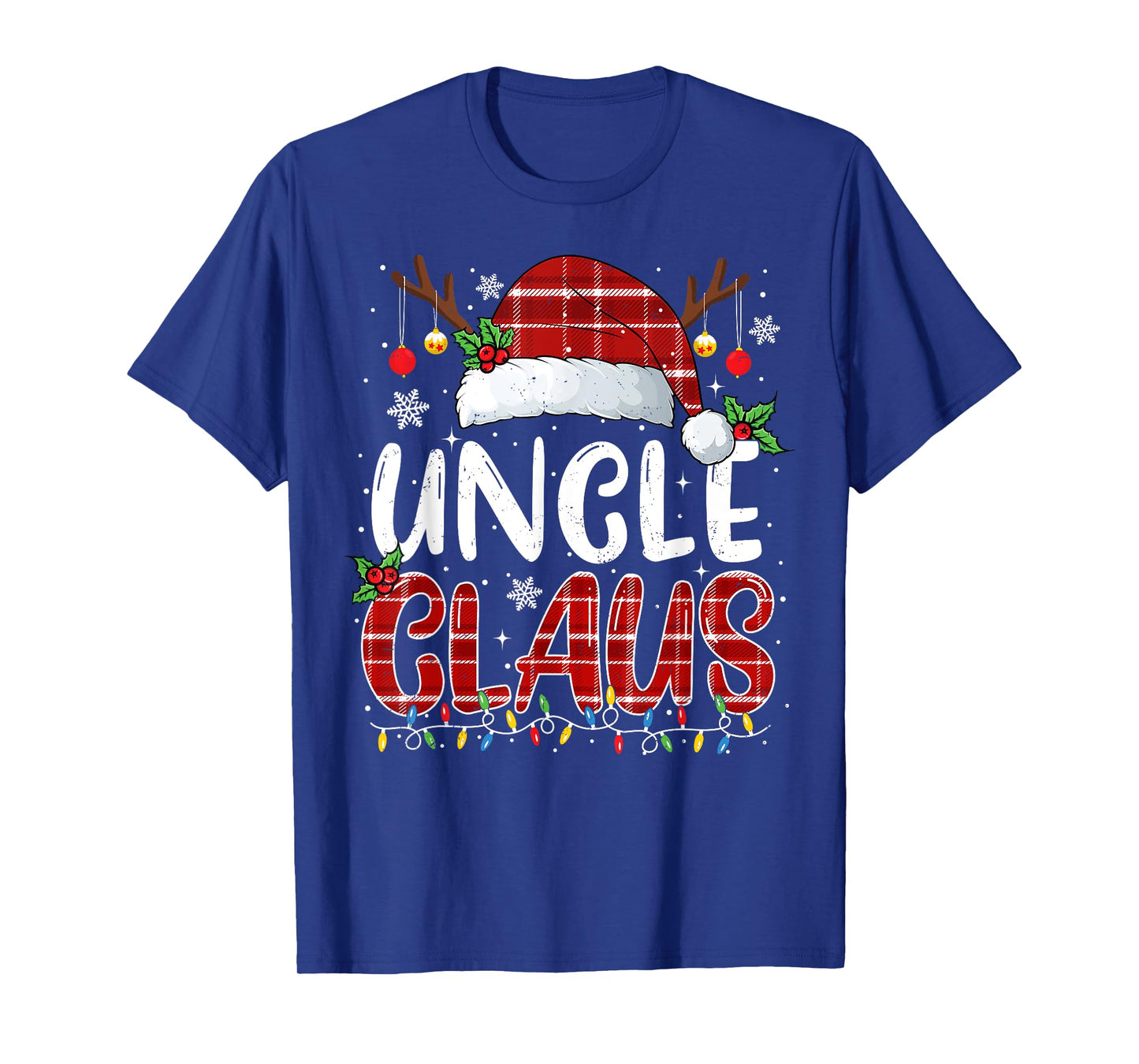 Uncle Claus Christmas Lights Pajama Family Matching T-Shirt