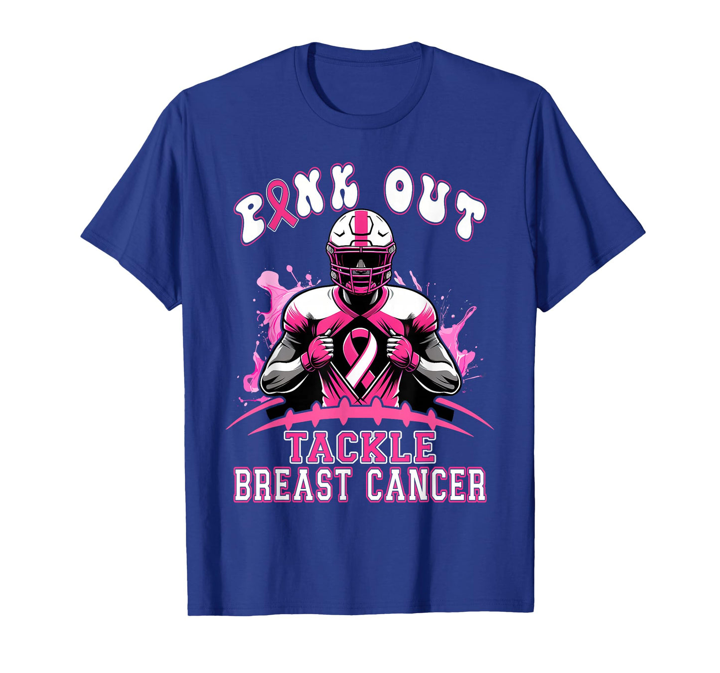 Pink Out Tackle Breast Cancer Awareness American Football T-Shirt