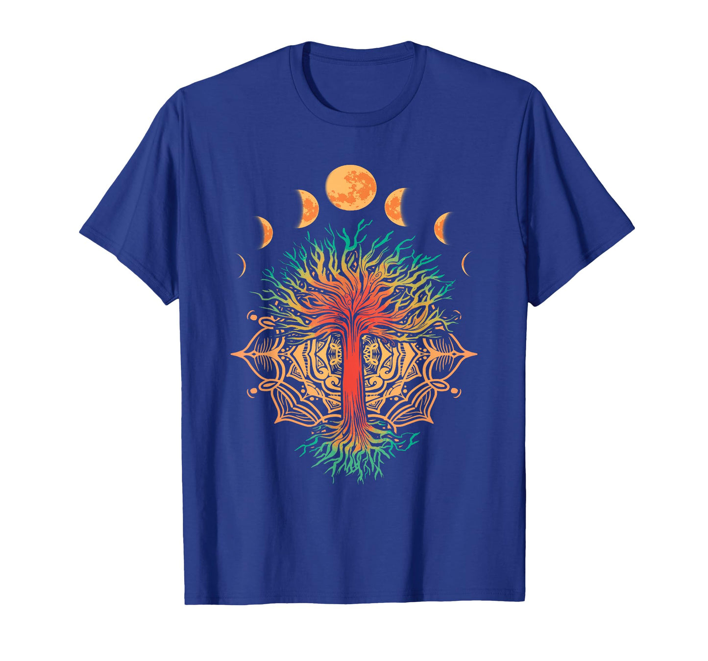 Moon Phases Tree of Life Retro Yoga Meditation Men women T-Shirt