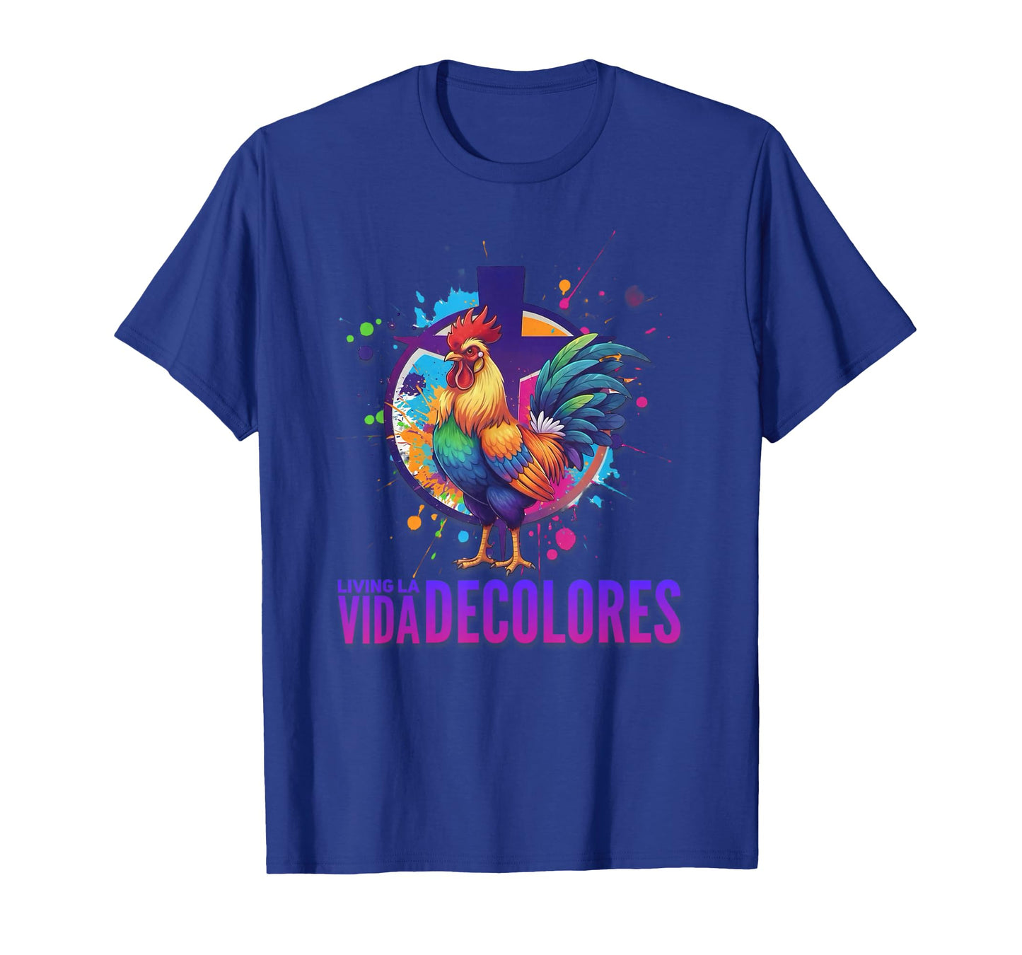 DeColores Cursillo Rainbow Rooster Catholic T-Shirt