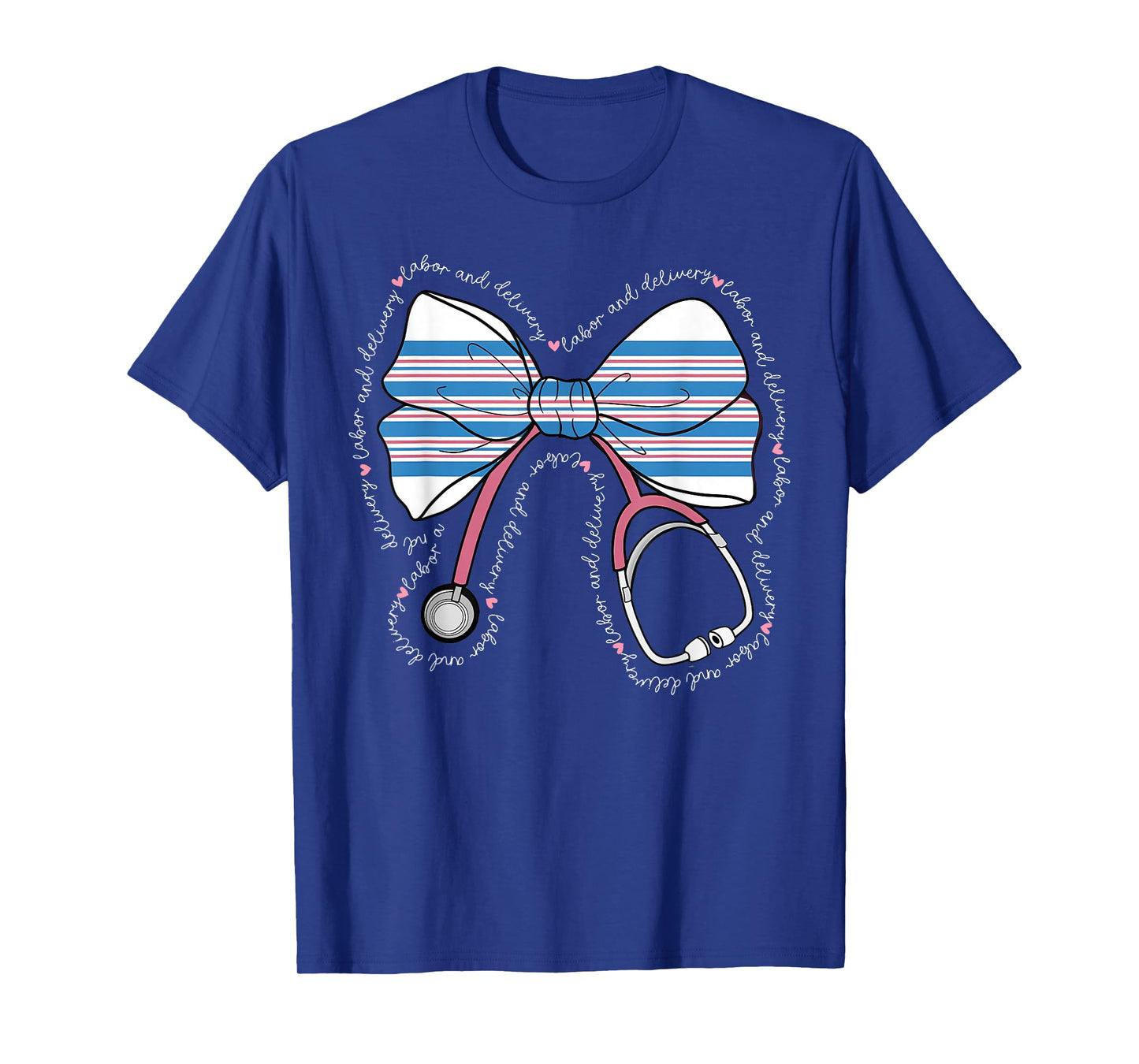 Stethoscope Coquette Bow Baby Blanket Labor and Delivery RN T-Shirt