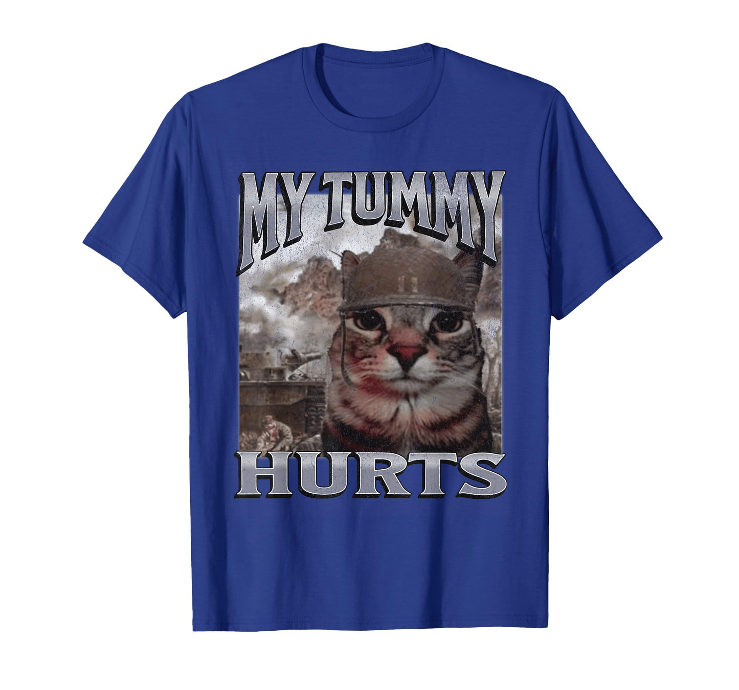 My Tummy Hurts Funny Cat Meme Bootleg Graphic T-Shirt