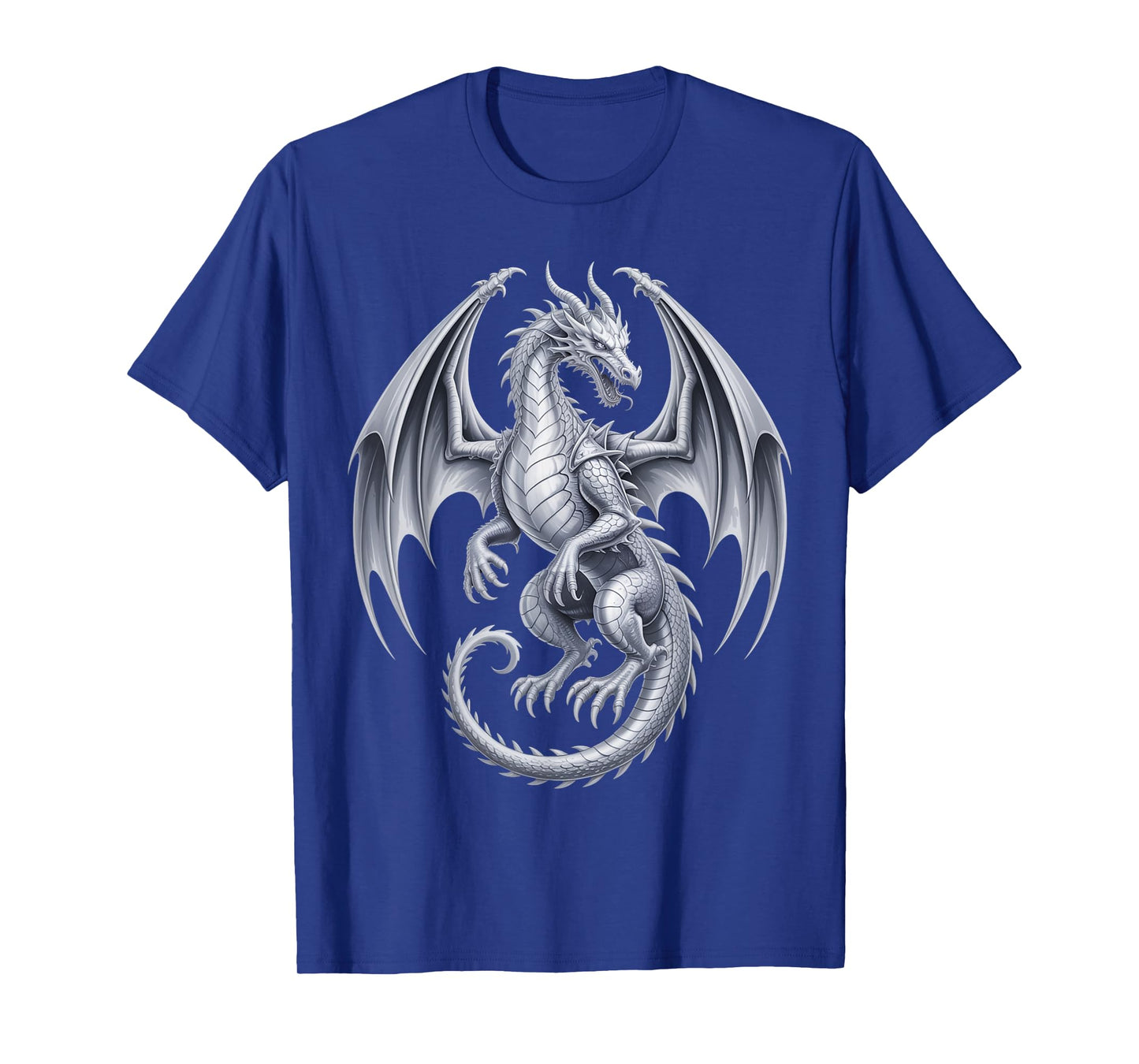 Vintage Mythical Fantasy Creature Dragon Art Silver Dragon T-Shirt
