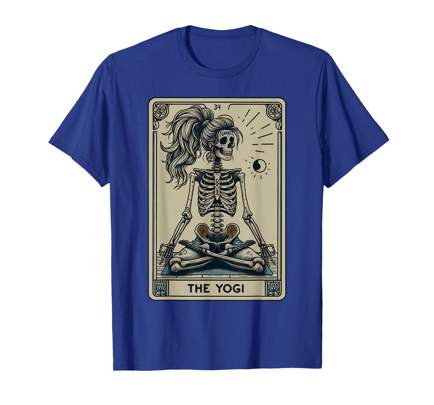 Funny Skeleton Yogi Tarot Card Yoga Instructor Witch Vibes T-Shirt