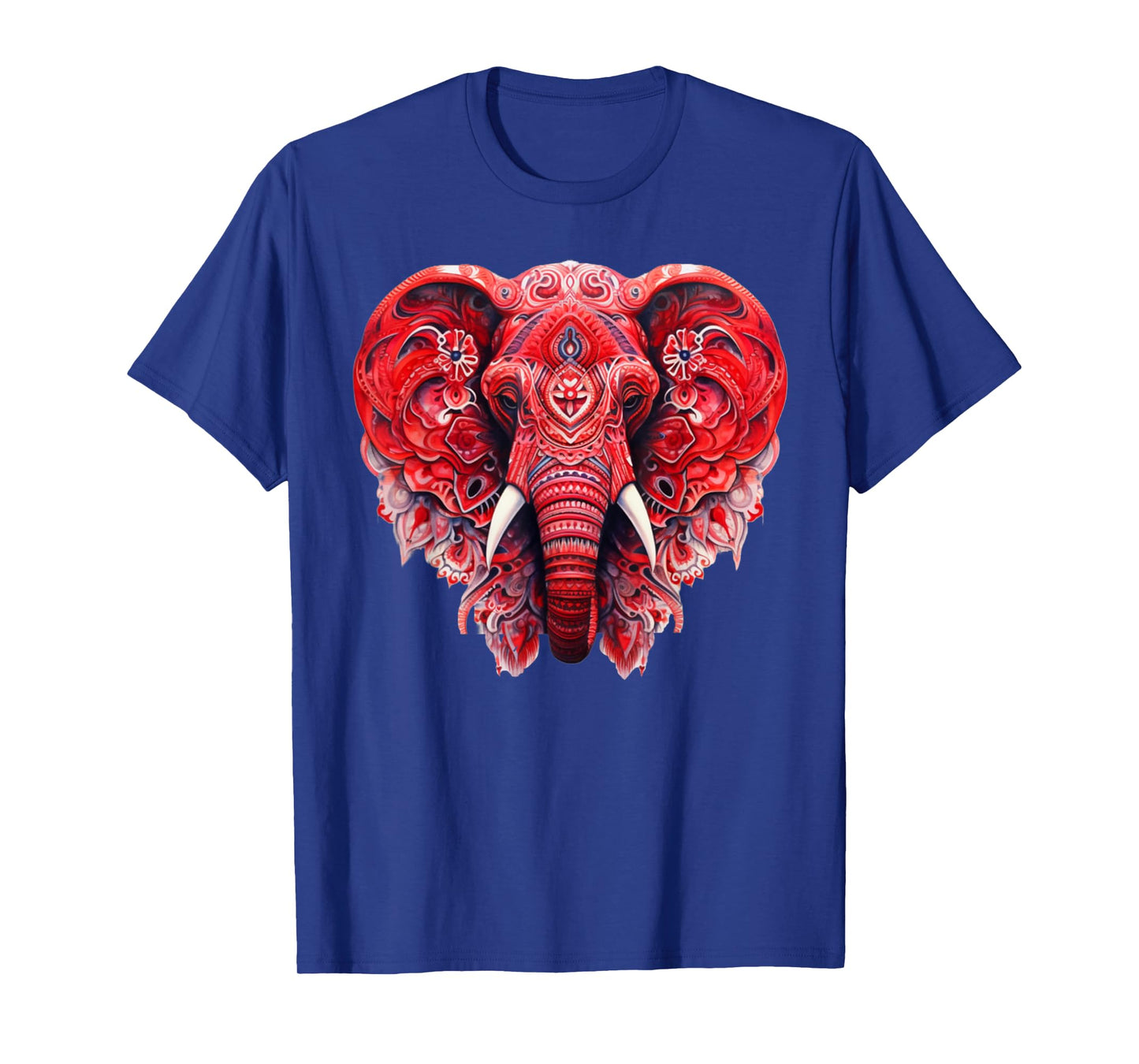Red Mandala Aart Elephant Tribal Yoga Graphic T-Shirt