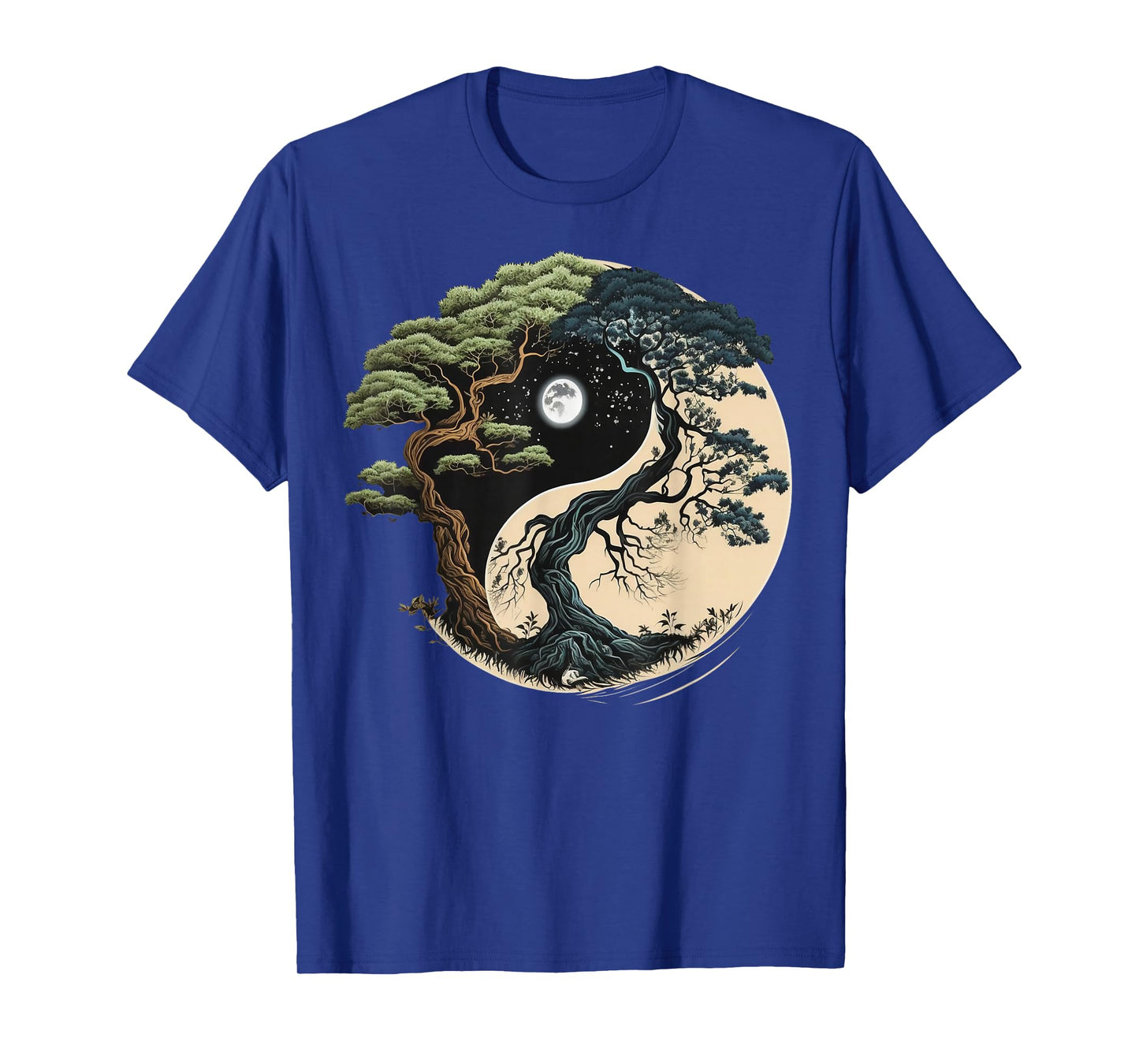 Yin Yang Tree of Life on Buddhist Bonsai Tree T-Shirt