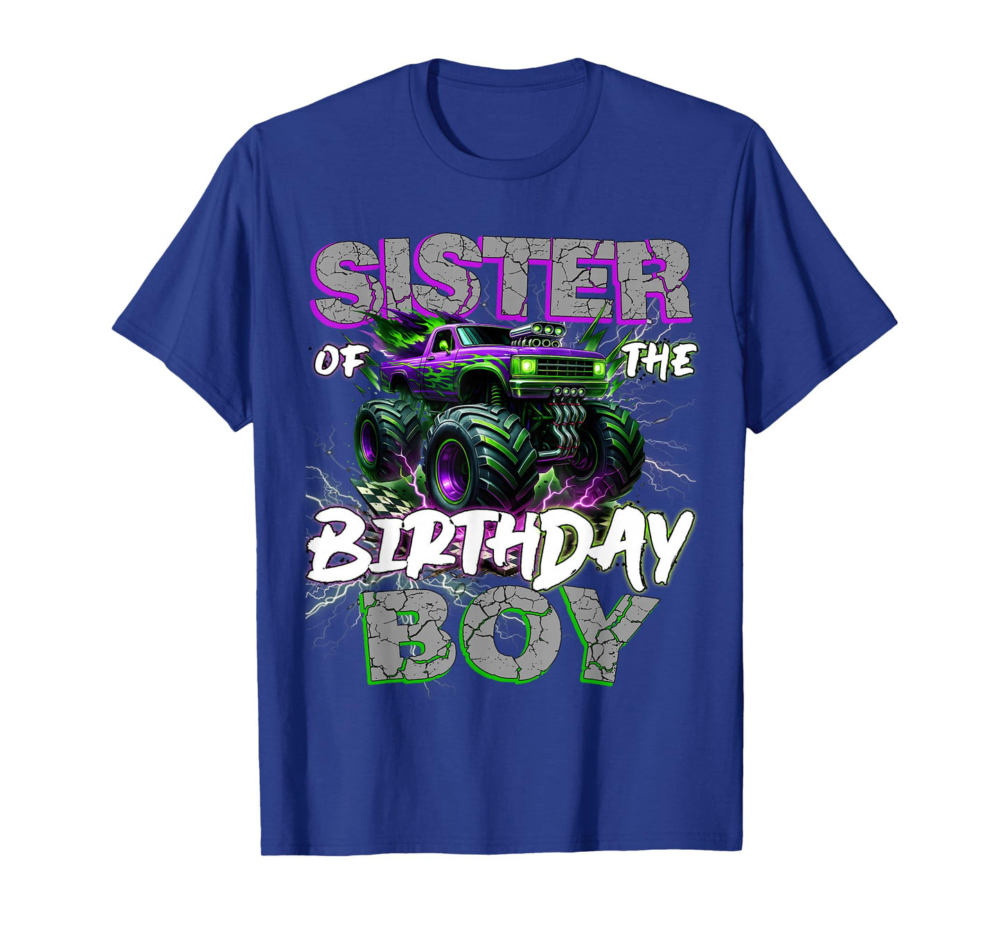 Sister Of The Birthday Monster Truck Family Matching Party T-Shirt
