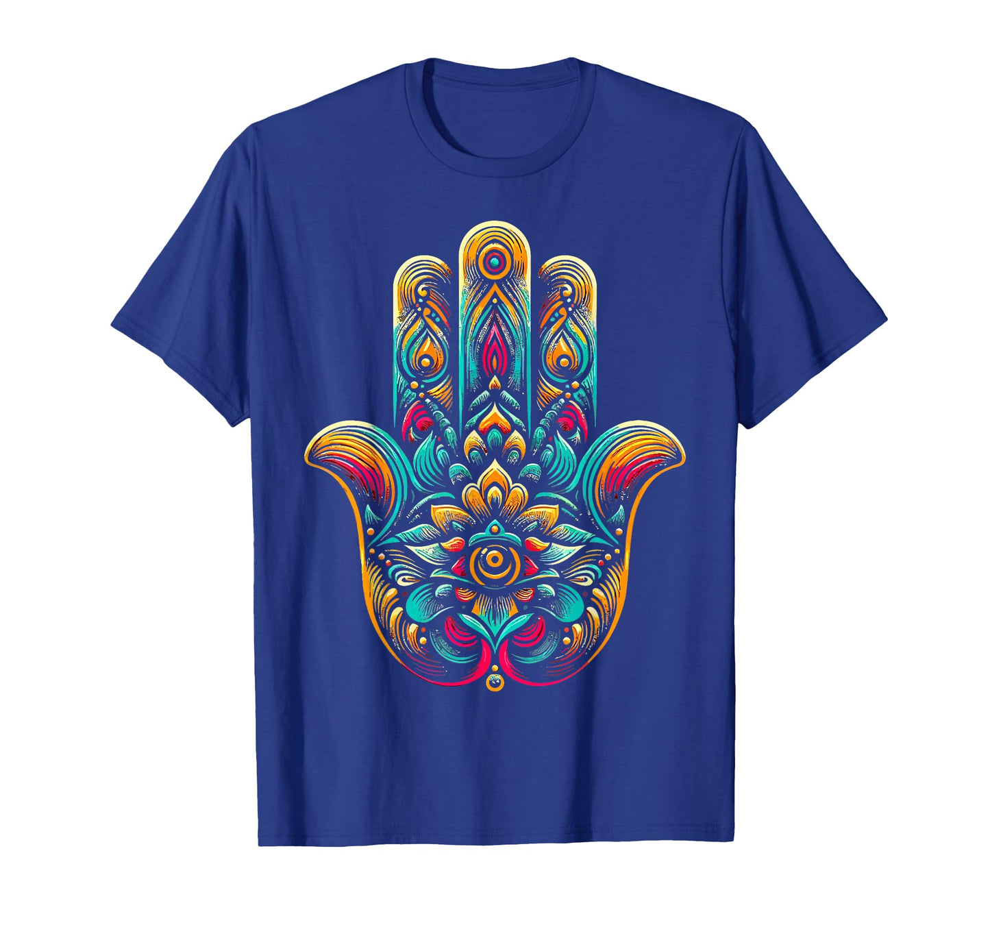 Hamsa Hand Mandala Yoga Fatima Hand Symbol Boho Womens T-Shirt