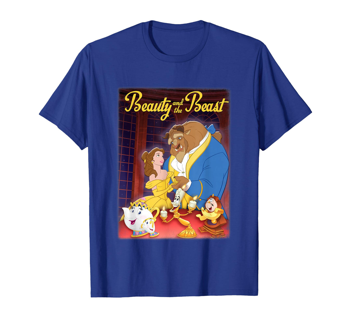 Disney Beauty And The Beast Distressed Movie Poster T-Shirt