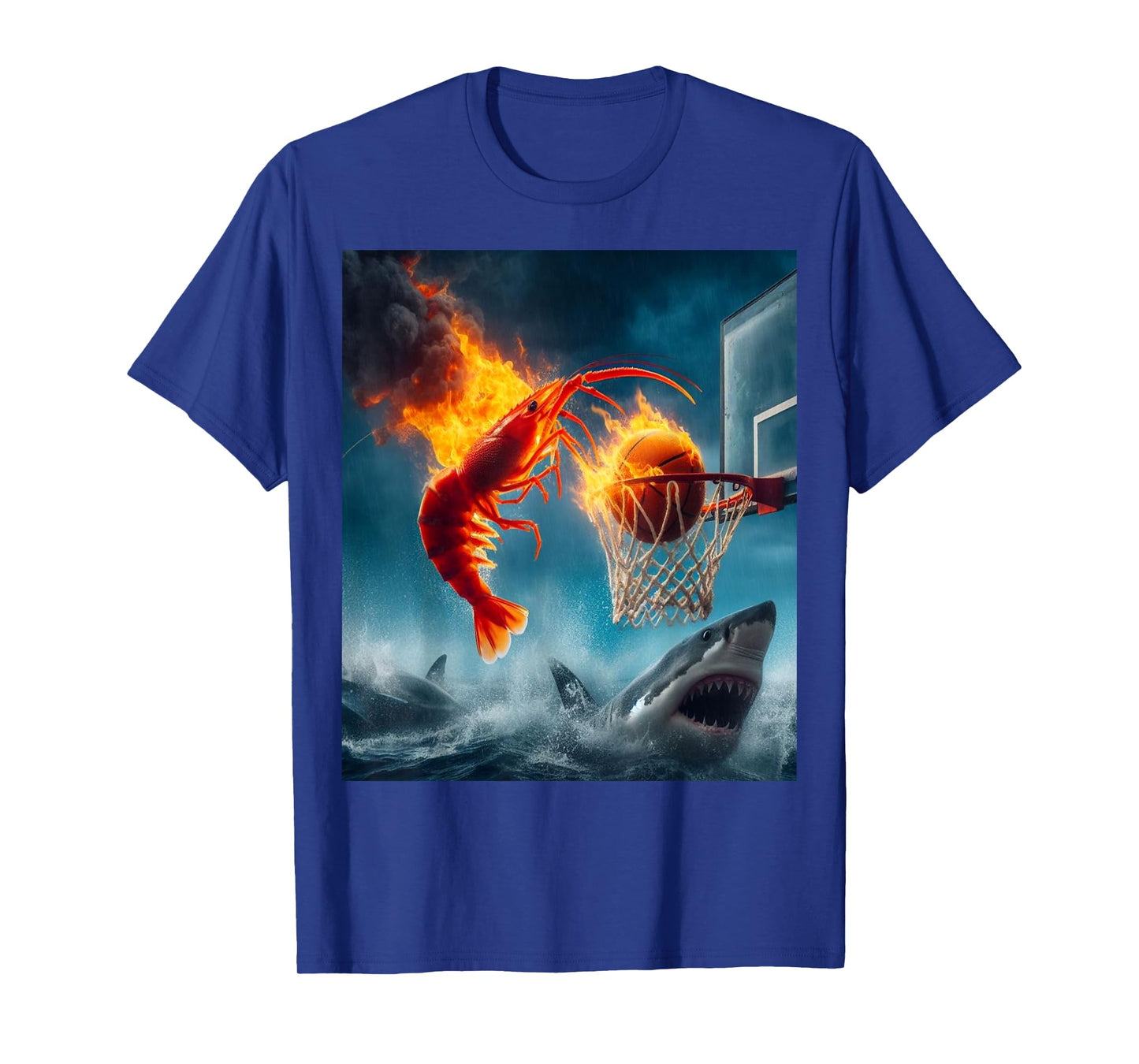 Shrimp Dunking on Shark Funny Fishing Meme T-Shirt
