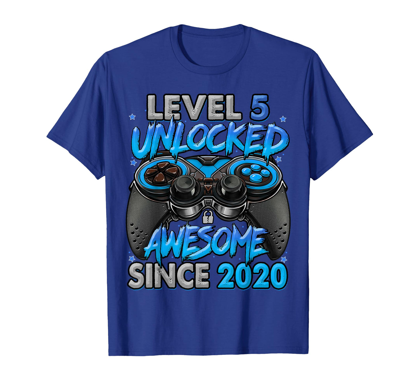 Level 5 Unlocked Awesome Since 2020 5th Birthday Gaming T-Shirt