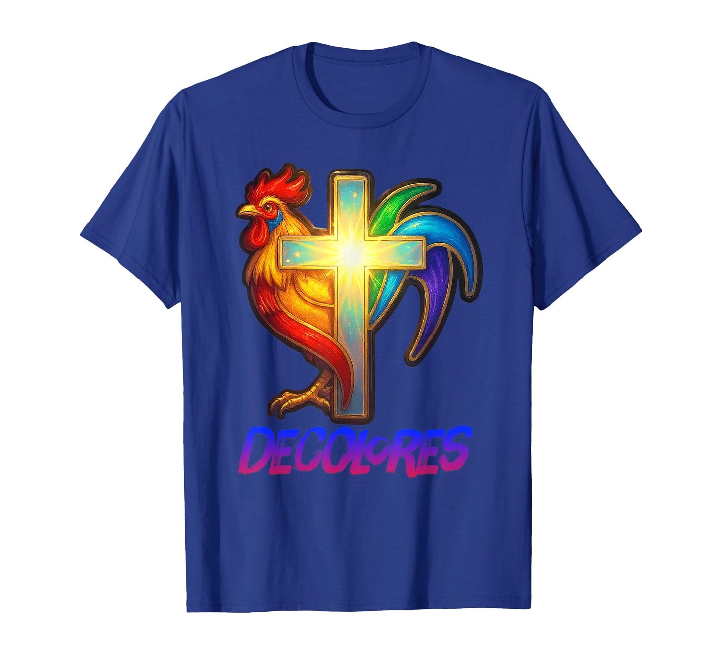 DeColores Cursillo Rainbow Rooster Catholic T-Shirt