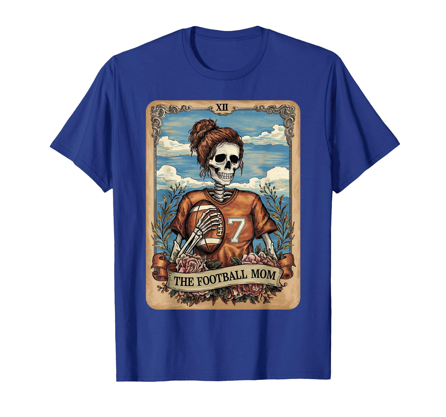 Football Mom Tarot Card Skeleton Football Mama Mother's Day T-Shirt