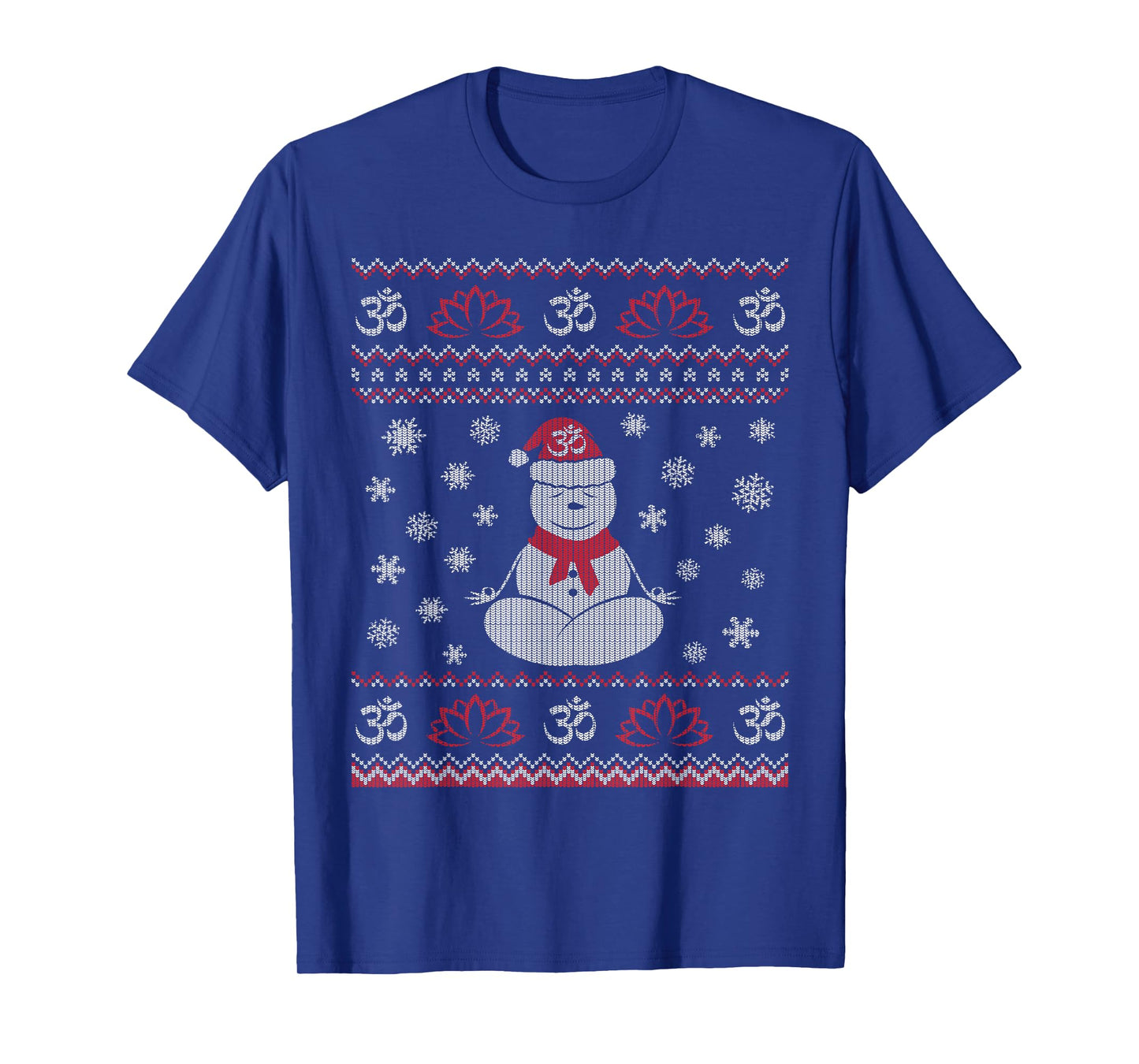 Yoga Snowman Meditating Lotus Pose Ugly Christmas T-Shirt