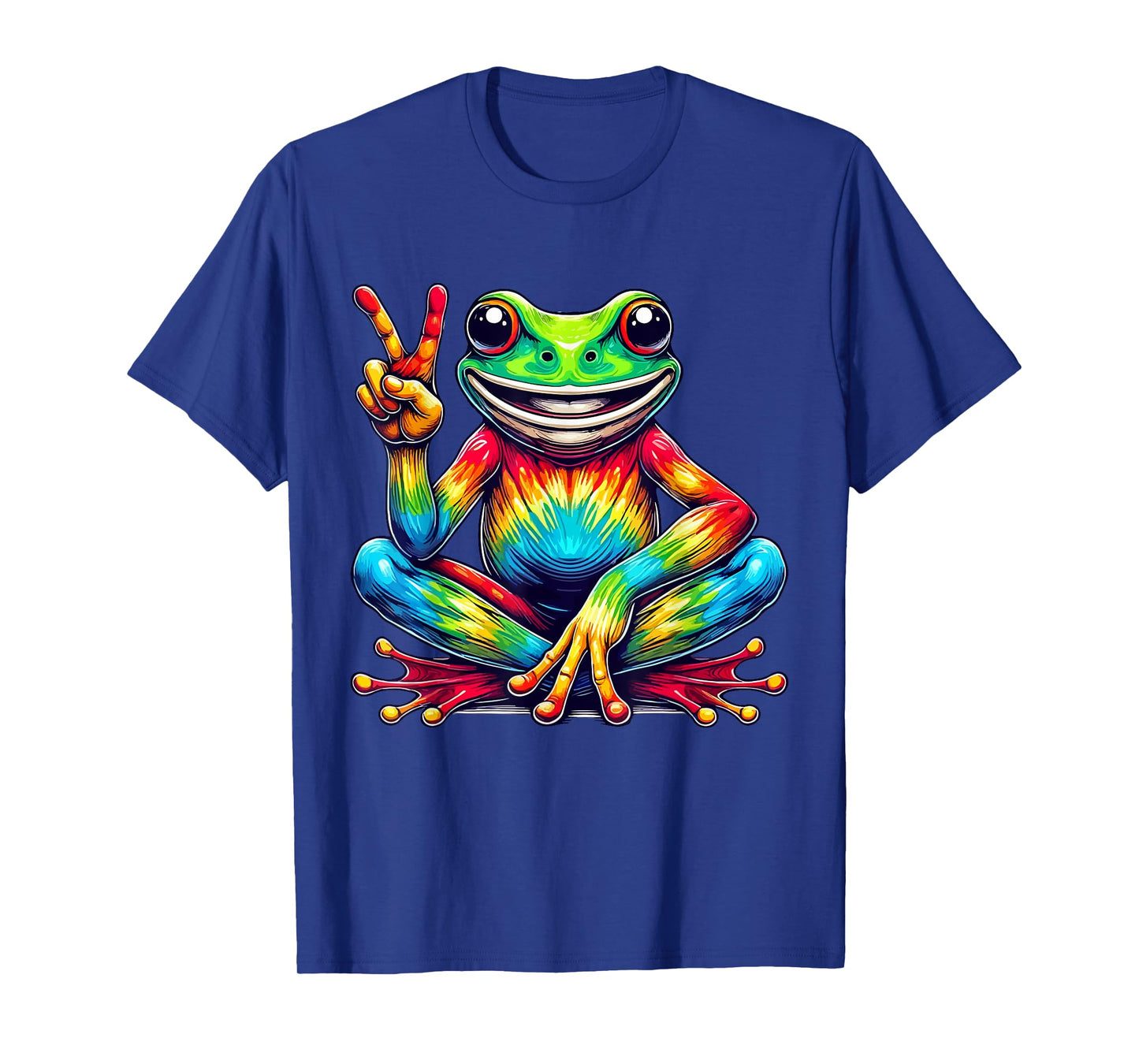 peace sign frog hippie Tie-Dye women men T-Shirt