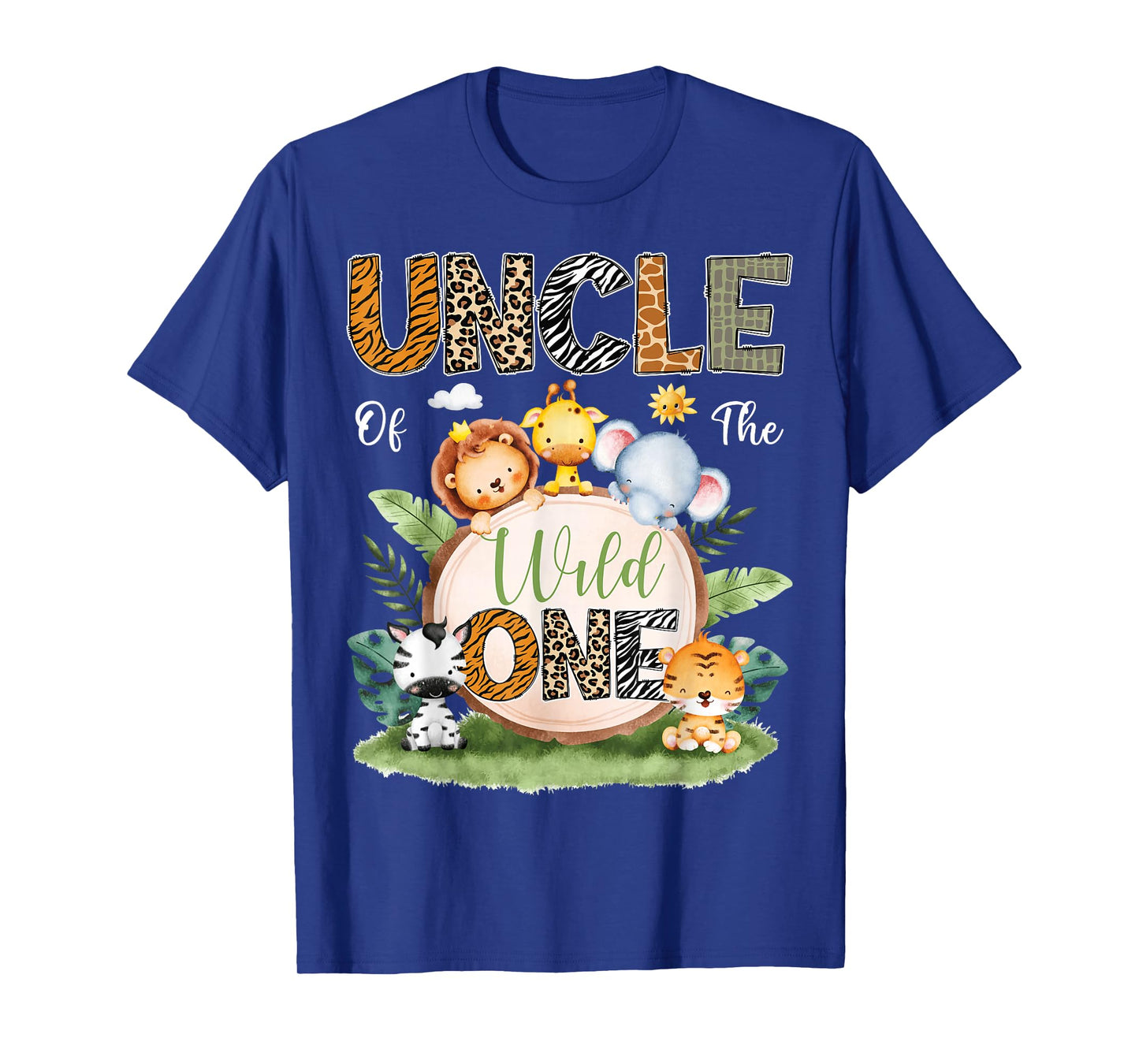 Uncle Of The Wild One 1St Birthday Kids Safari Jungle T-Shirt