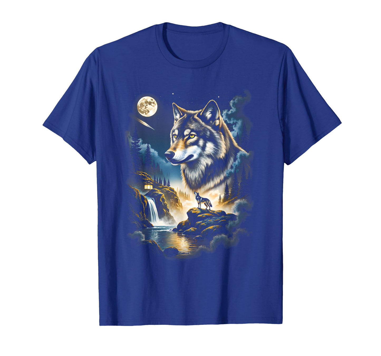 Grunge Retro Howling Wolf Vintage 90s Nature Galaxy T-Shirt