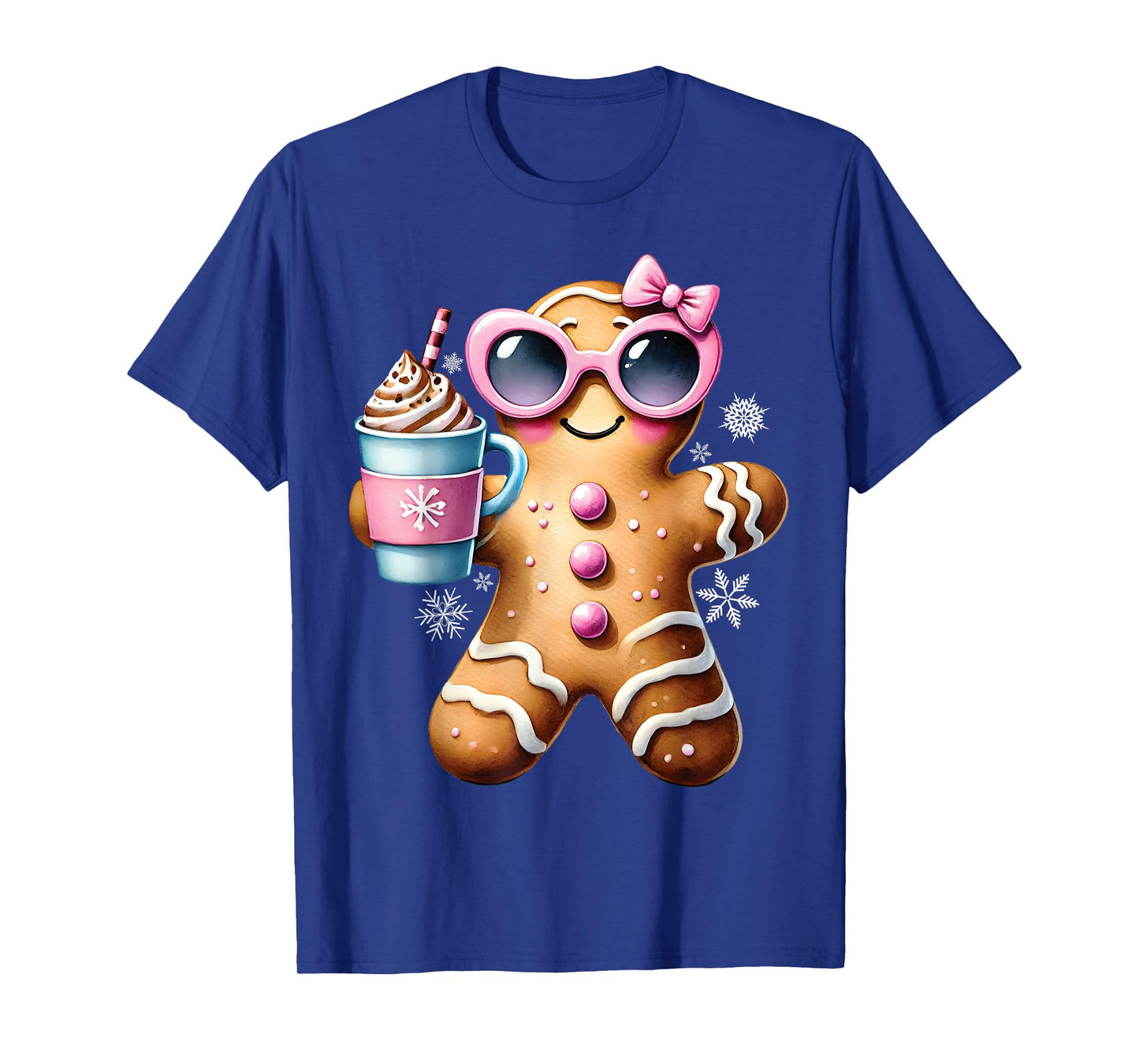 Gingerbread Drinking Hot Chocolate Bougie Women Christmas T-Shirt