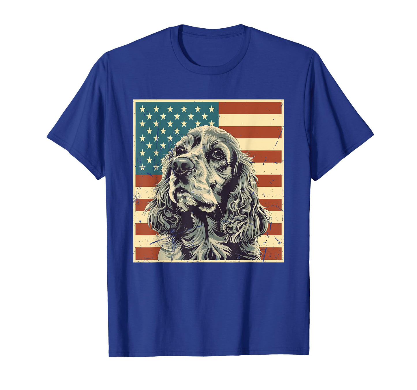 Cocker Spaniel Vintage American Flag Dog Lover 4th of July T-Shirt