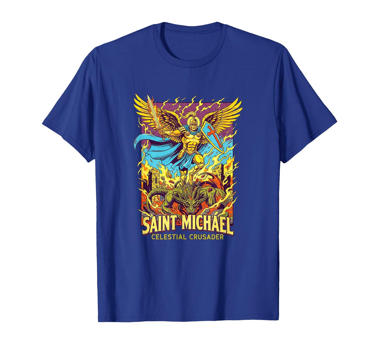 Saint Michael Angelic Warrior Emblem T-Shirt