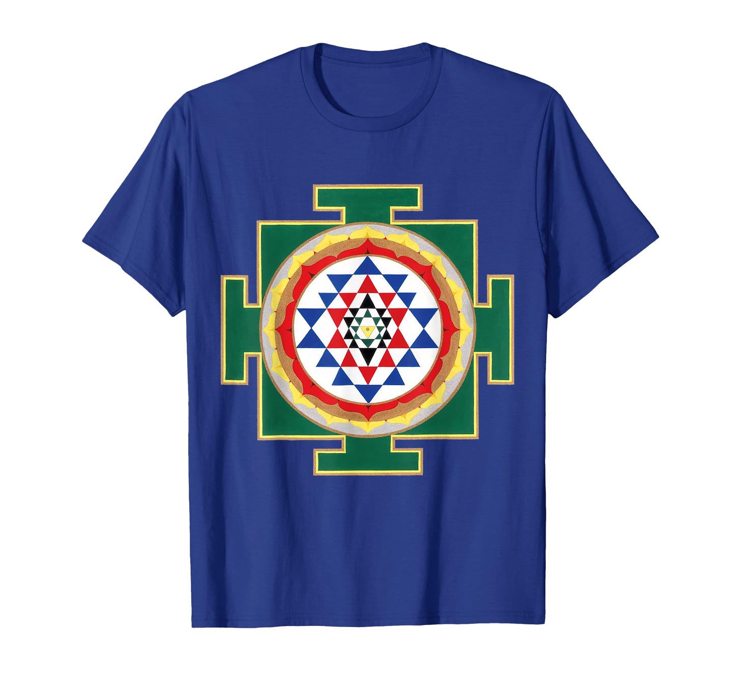 Trendzshops Positive Energy Sri Yantra T-Shirt - Unisex-Adult, Black, Small, Short Sleeve, Cotton, Polyester