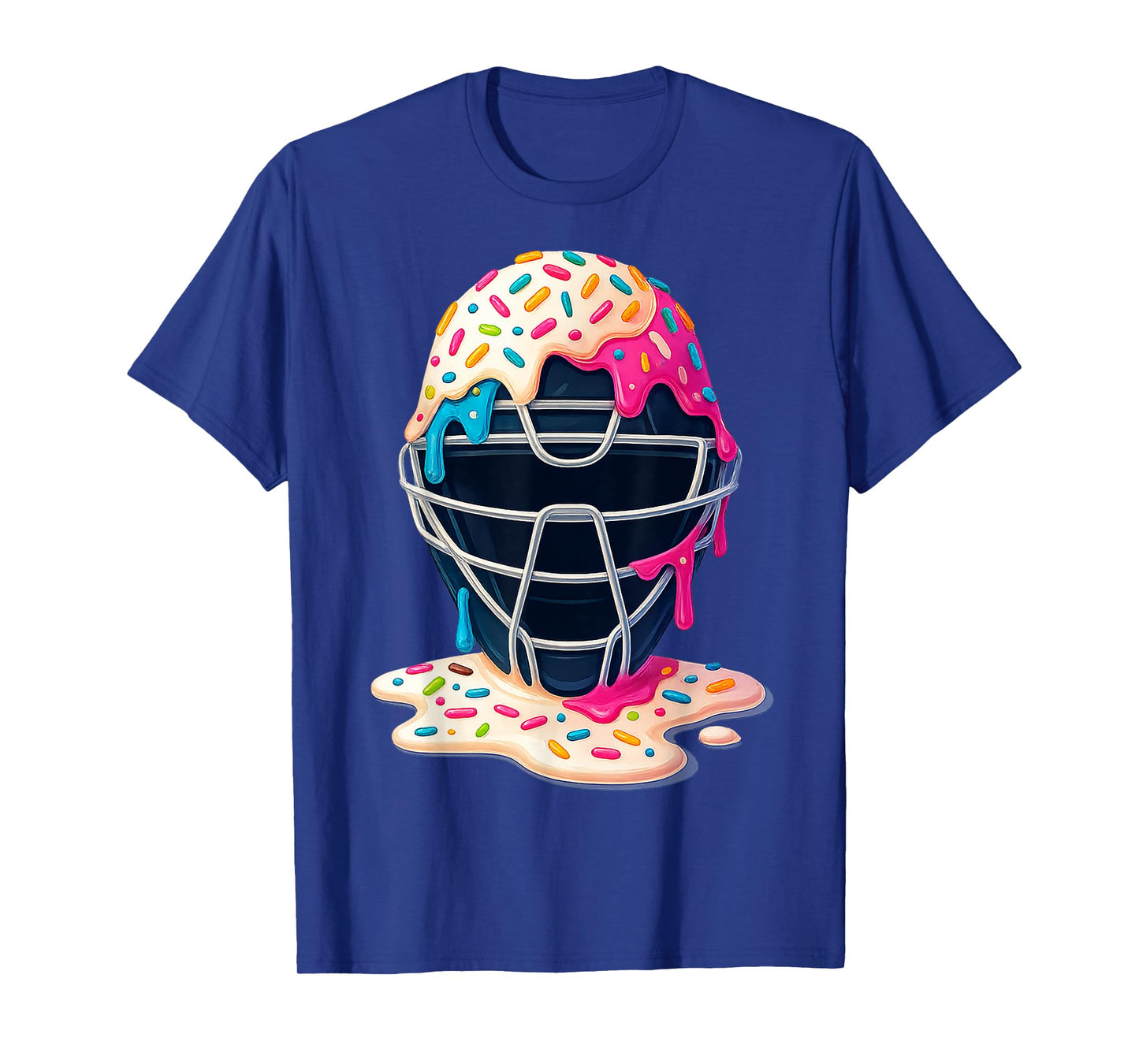Baseball Catcher Mask Ice Cream Funny Gift Men Women Boy Kid T-Shirt