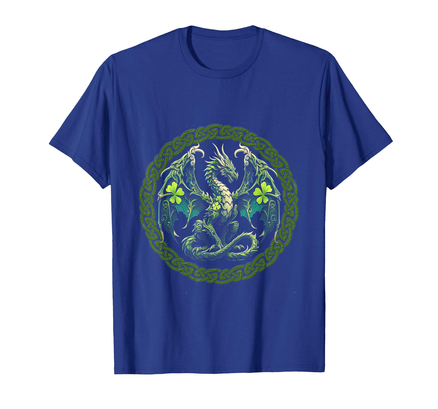 Tribal Irish Green Celtic Knot Fantasy Dragon, Patrick Day T-Shirt