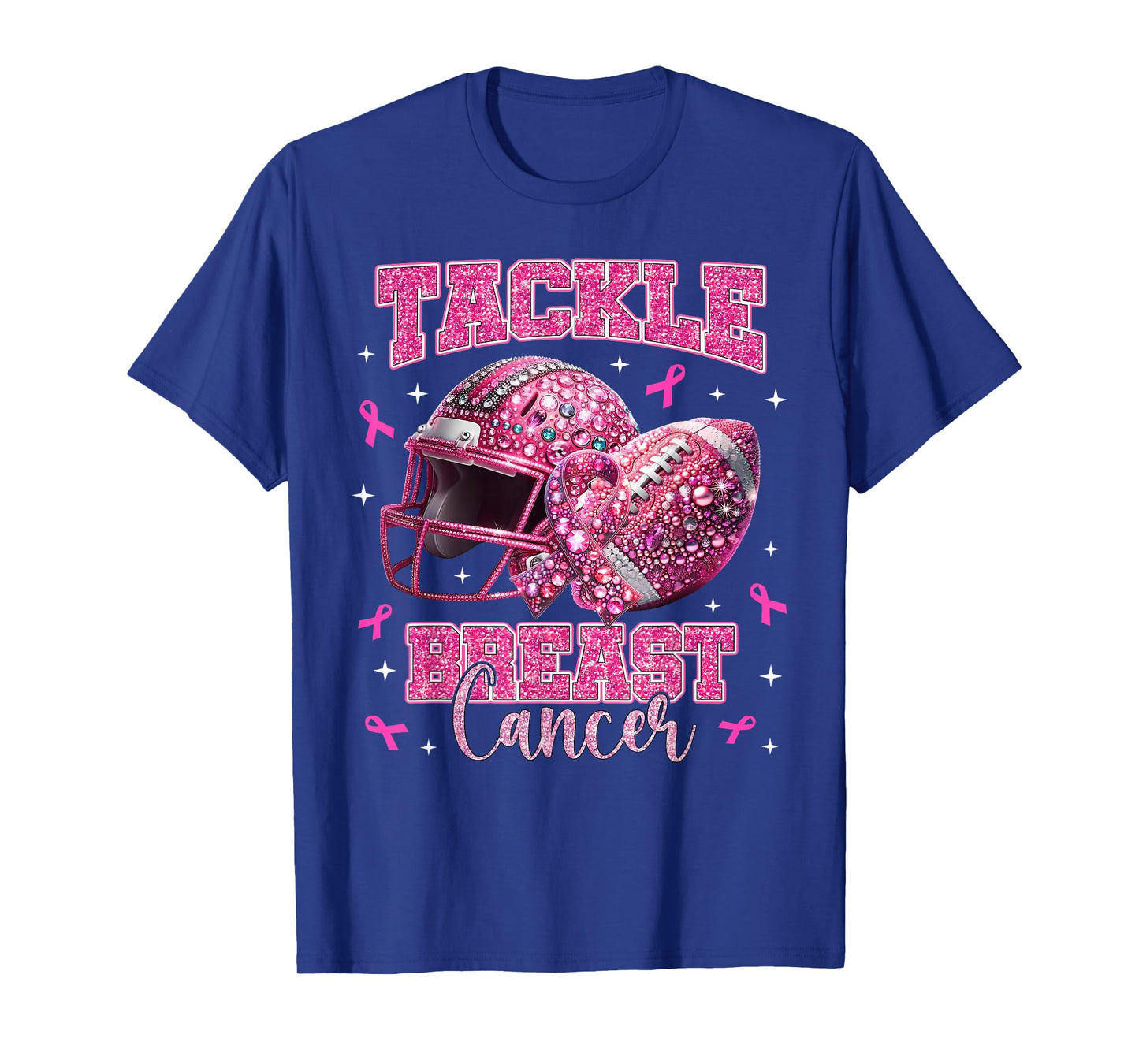 Tackle Breast Cancer Awareness American Football Pink Ribbon T-Shirt