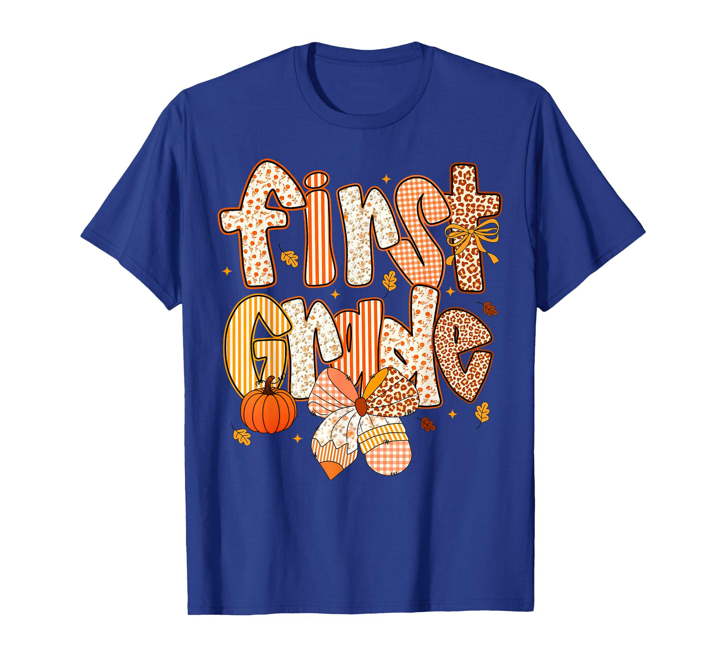 First Grade Fall Floral Coquette Bow Teachers Students T-Shirt