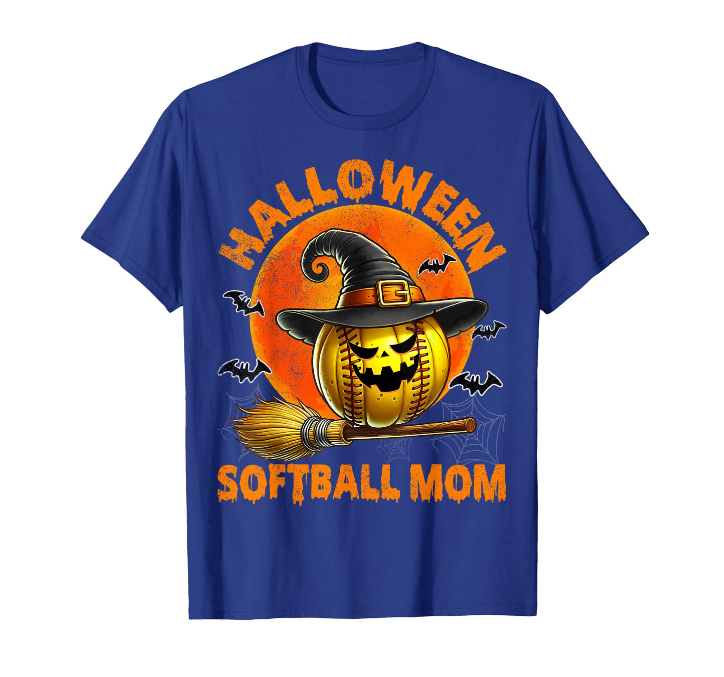 Halloween Softball Mom Spooky Halloween Pumpkin Softball Mom T-Shirt