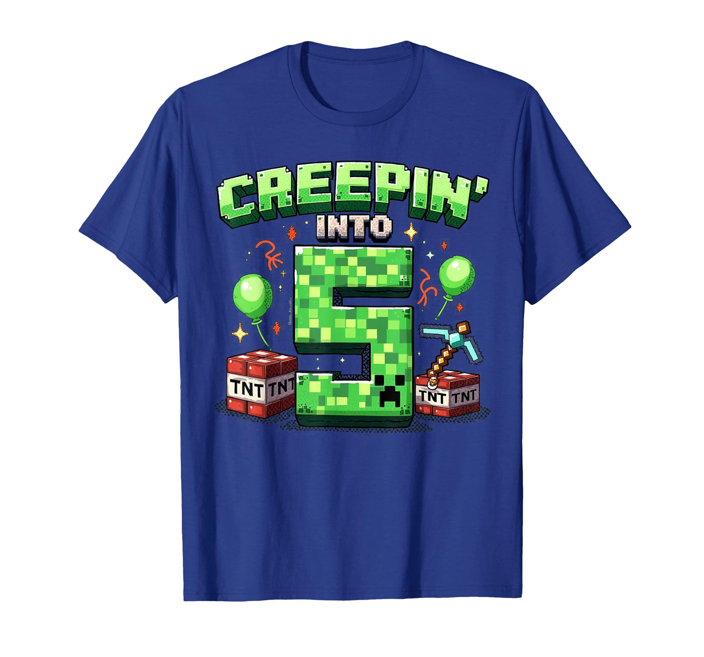 It's My 5th Birthday Boy Gamer Creepin’ Into 5 Gamer Pixel T-Shirt