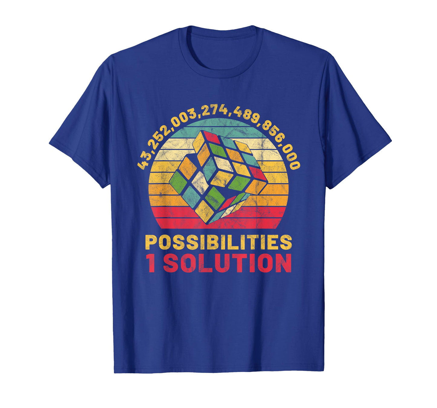 Puzzle Cube Funny One Solution Speed Cubing Retro Math T-Shirt