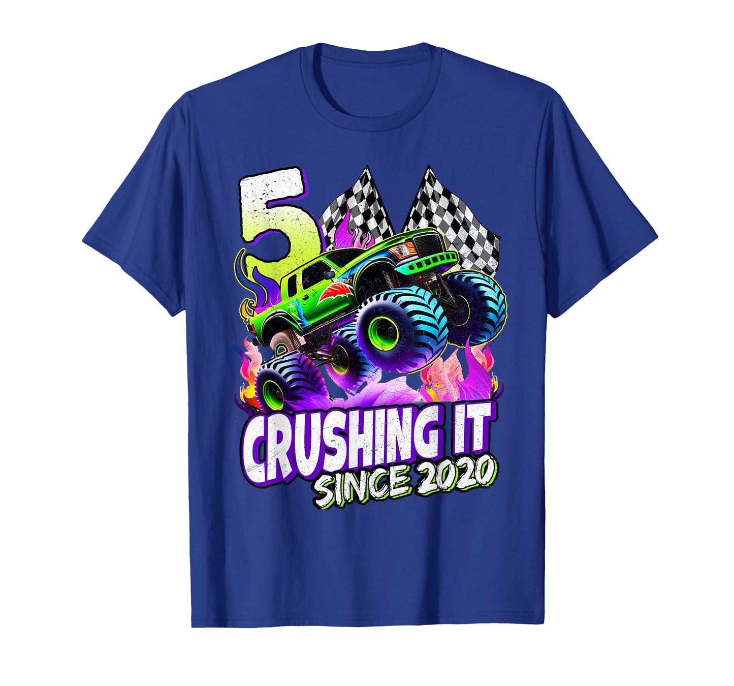 Birthday Boys Monster Truck 5 Year Old 5th Birthday Party T-Shirt
