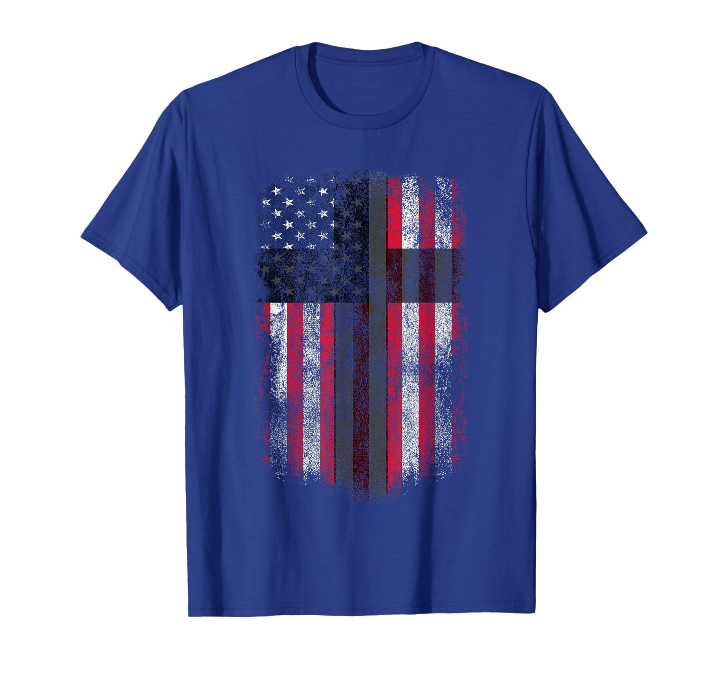 American Flag Cross for Patriotic USA Christians God Faith T-Shirt